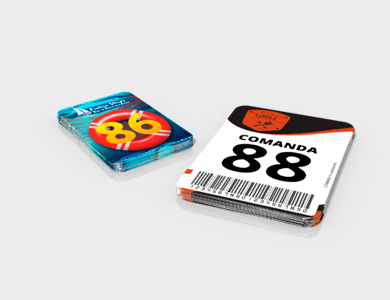 Comanda com Dados Variáveis em PVC 0,5mm Fosco Frente e Verso 13,6x21,1cm - 4x4 - 1 unid