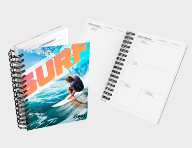 Agenda Planner A5 2025 Capa Maleável 77 Páginas 14,95x21cm (Supremo 300g Verniz Total Frente)  - 4x0 - 250 unid